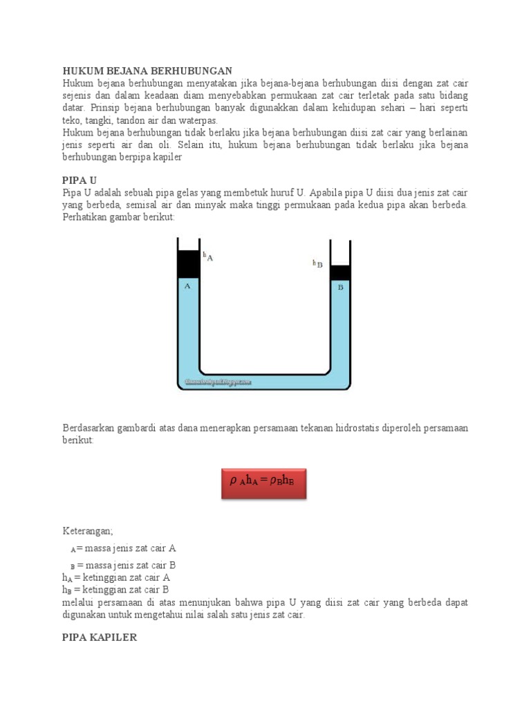 Contoh Bejana Berhubungan Dalam Kehidupan Sehari Hari Belajar