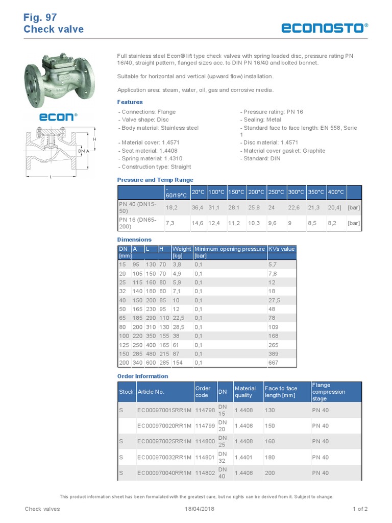 Fig. 97 Check Valve: Features | PDF | Valve | Plumbing