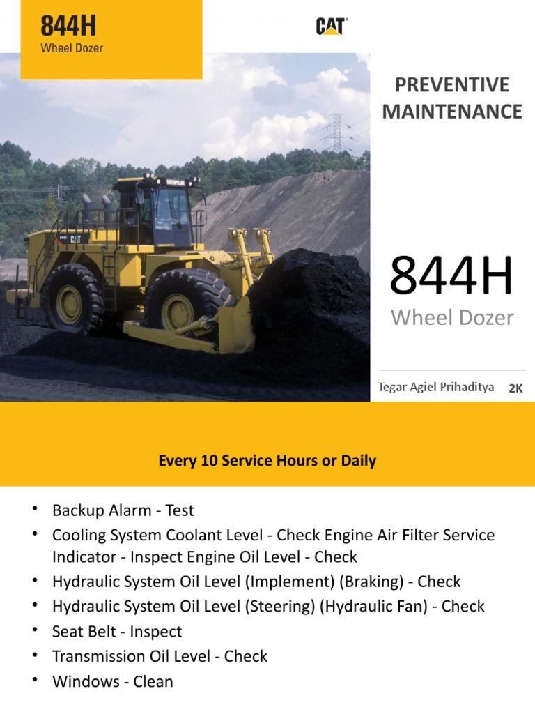 Preventive Maintenance for Wheel Dozer 844H | PDF | Axle | Bearing ...