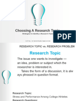 Choosing A Research Topic