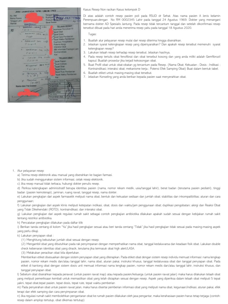 Prosedur Resep Non Racikan di RSUD | PDF