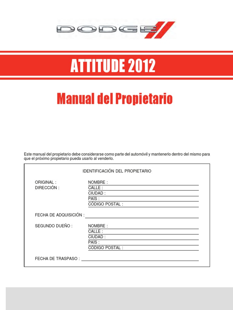 ATTITUDE Manual Del Propietario, PDF, Gasolina