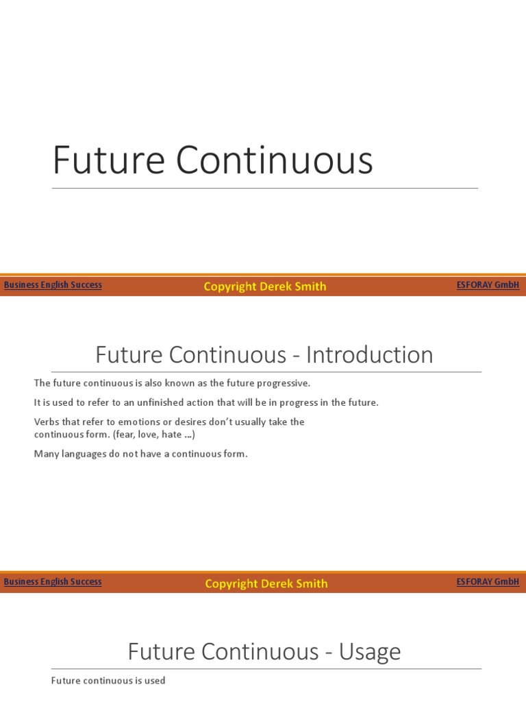 Future Continuous Tense Explained | PDF | English Language | Language ...