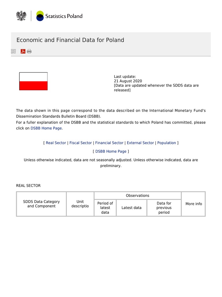 Poland Economic and Financial Data | PDF | Special Drawing Rights ...