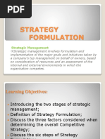 Strategy Formulation: Strategic Management