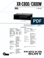 Sony XR-C800, XR-C800W FM Cassette Car Stereo Service Manual