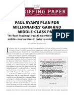 EPI - Paul Ryan's Plan For Millionaires Gain, Middle Class Pain