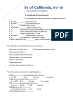 Present Perfect Tense Practice