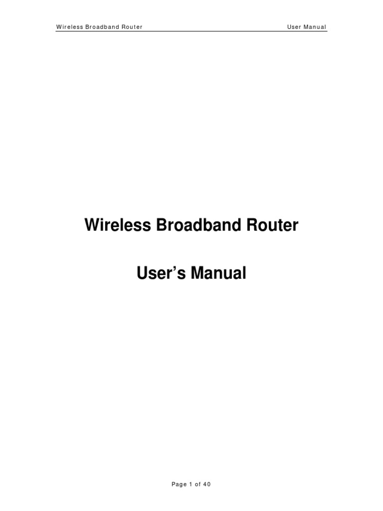 Wireless Broadband Router | PDF | Wireless Lan | Ip Address