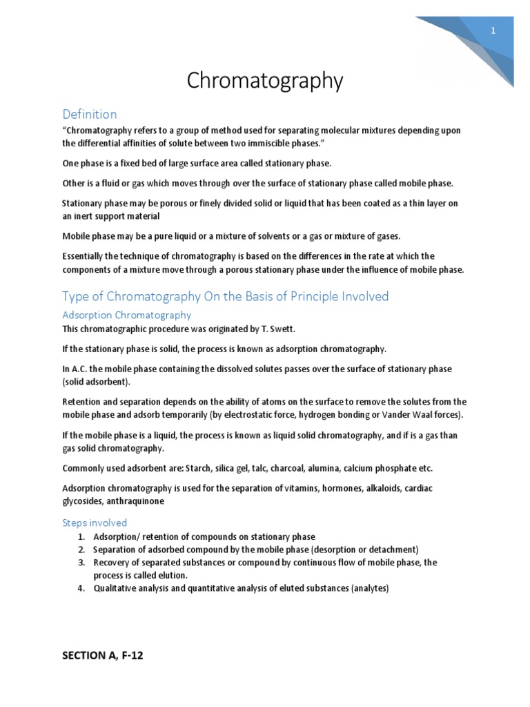 Chromatography PDF Chromatography Elution