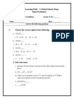 Worksheet of Grade 2 Maths Chap 3 Addition PDF