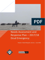 Needs Assessment and Response Plan - 2017/18 Dzud Emergency: People in Need Mongolia, January - June 2018