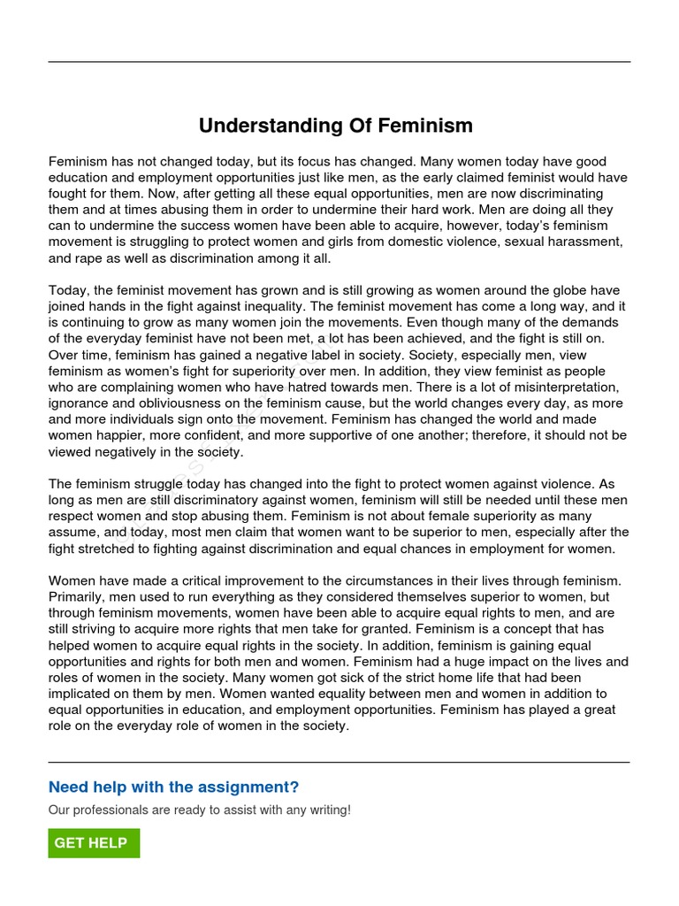 Modern Feminism: A Continuing Struggle | PDF | Feminism | Gender Studies