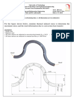 For The Figure Shown Below, Simulate Thermal Induced Stress To Determine The Maximum Stress and The Total Deformation Due To Convection Heat Transfer