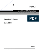 Examiner's Report June 2011: Additional Mathematics