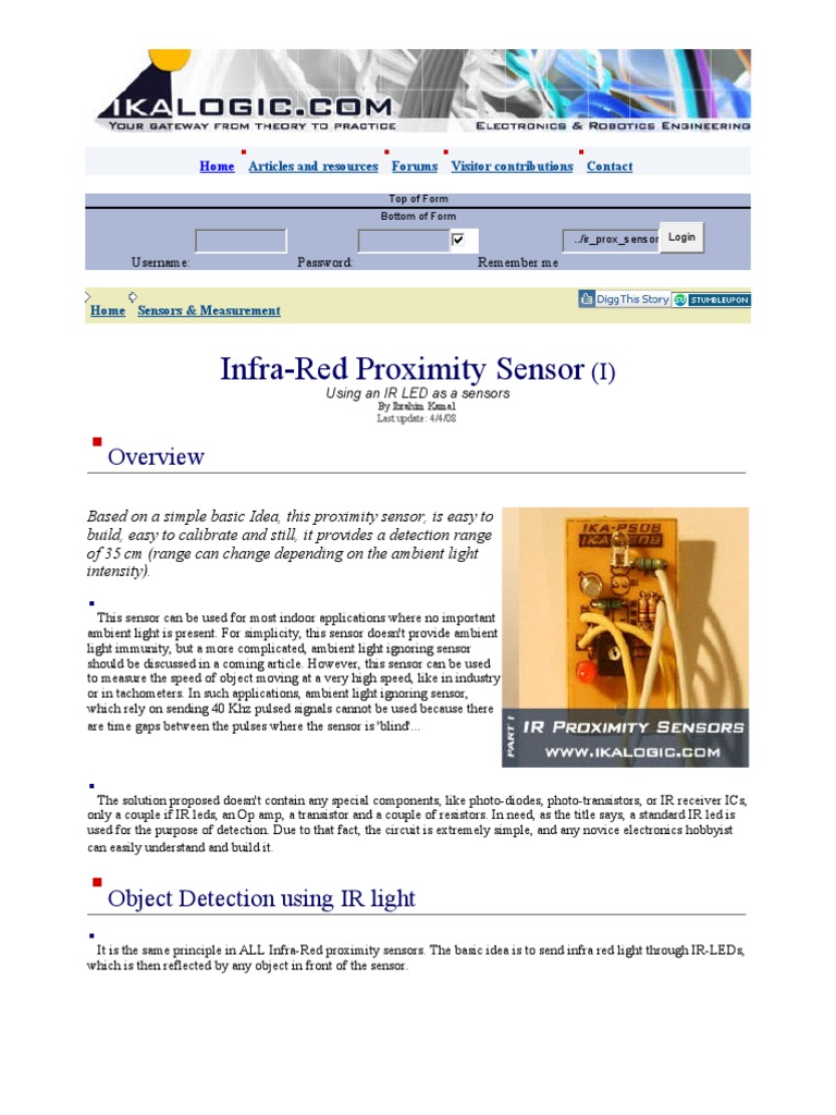 Proximity Sensor Tutorial | PDF | Operational Amplifier | Light ...