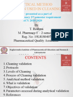 Analytical Method Validation Used in Cleaning