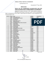 Federal Public Service Commission: Merit No. Roll No. Name Domicile Group/Service