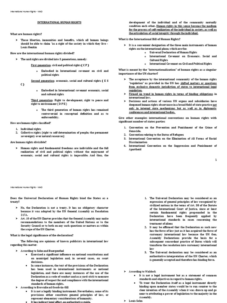 Overview of International Human Rights | PDF | International Law ...