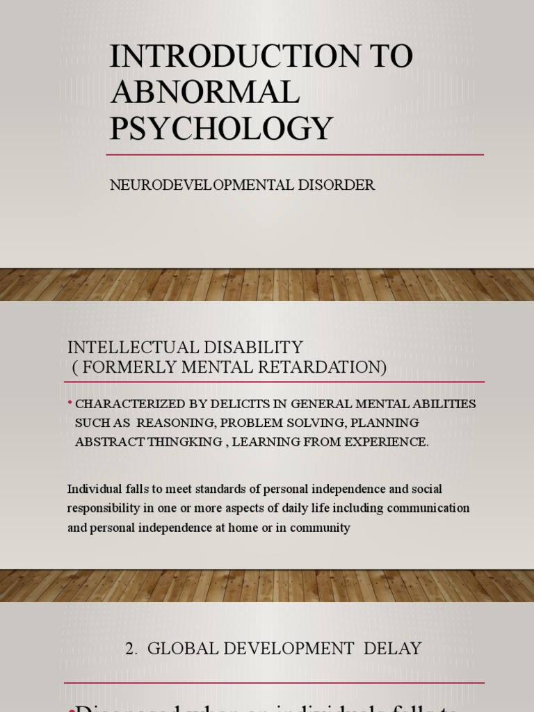 Introduction To Abnormal Psychology: Neurodevelopmental Disorder | PDF ...
