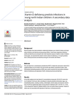 Vitamin-D Deficiency Predicts Infections in Young North Indian Children: A Secondary Data Analysis