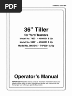 WheelHorse 36 Inch Tiller Manual Models 79271, 99271, 9861915