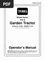 Toro Wheel Horse 416-8 Operators Manual