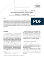 The De"nition of Assembly Line Balancing Di$culty and Evaluation of Balance Solution Quality