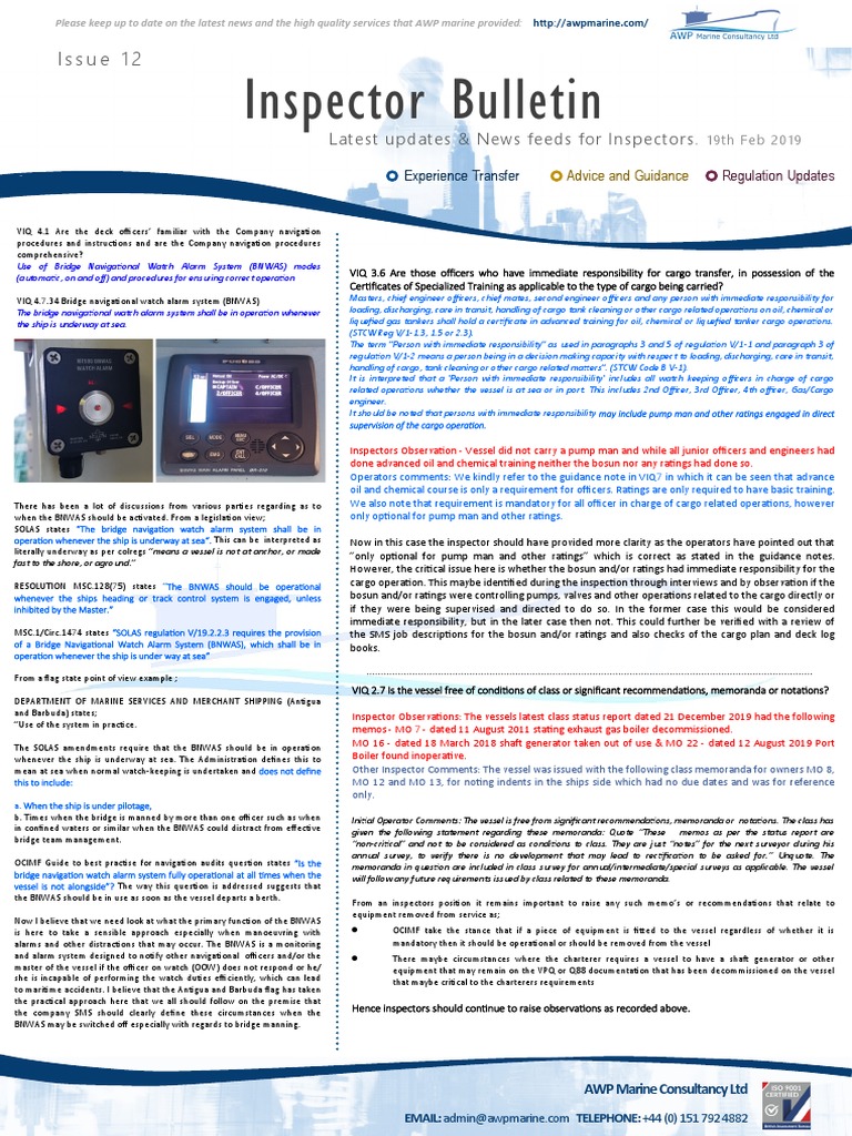 Issue 12 Inspectors Newsletter | PDF | Oil Tanker | Audit
