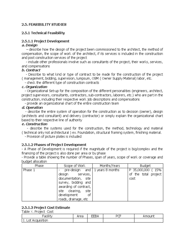 Project Development Feasibility Study | PDF | Architect | Employment