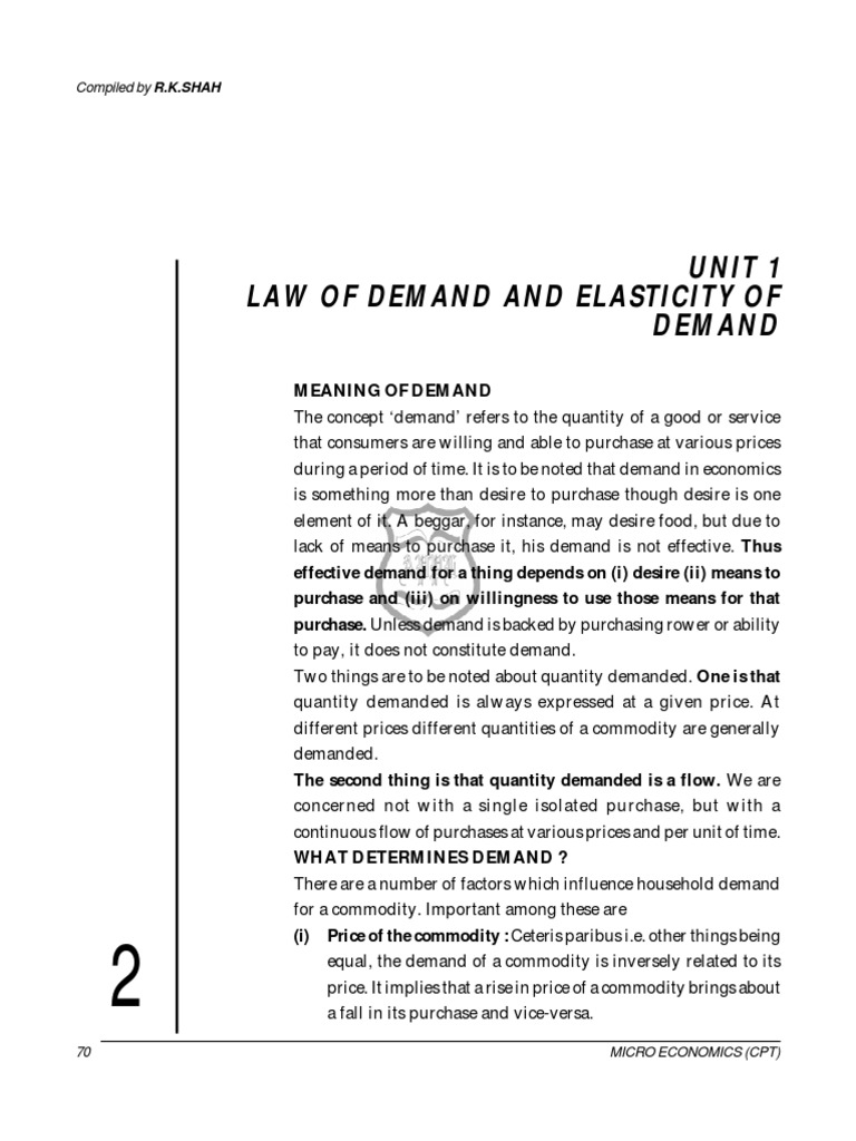 Law of Demand Explained | PDF | Demand | Price Elasticity Of Demand