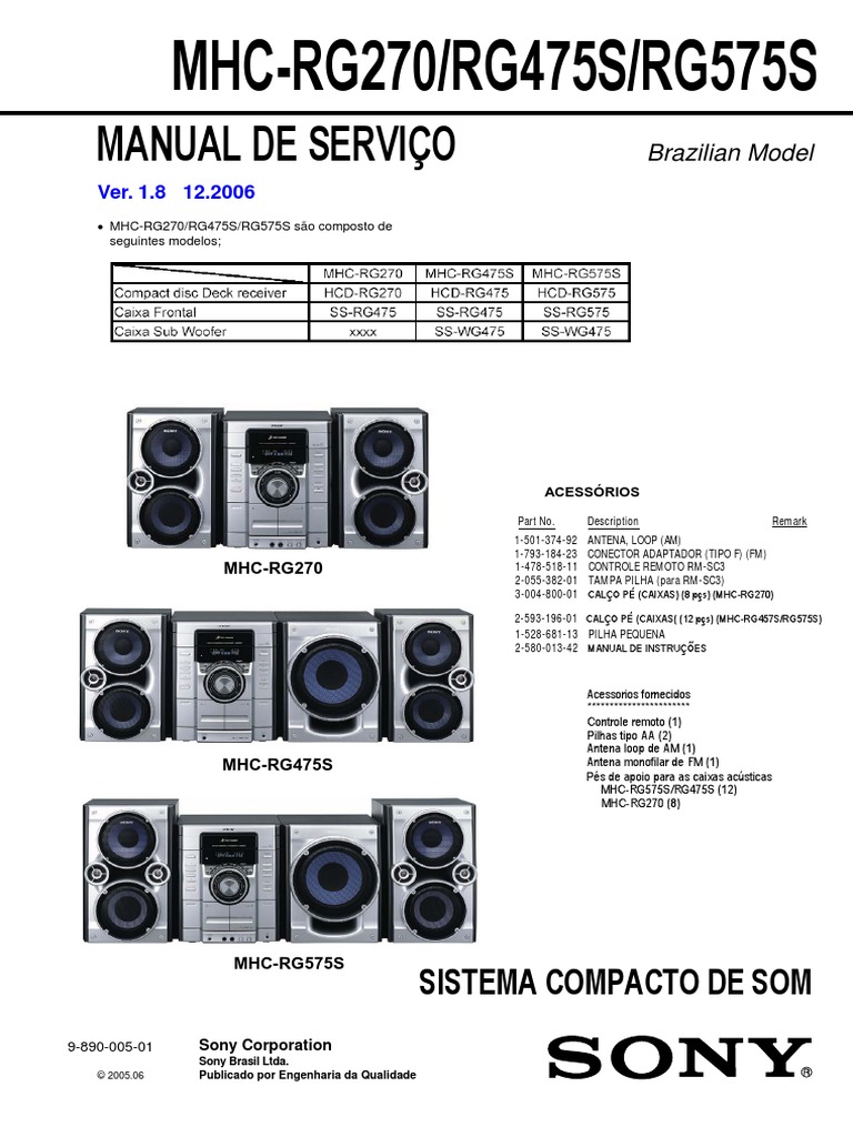 MHC RG270 RG475S RG575S Ver | PDF | Eletricidade | Engenharia Elétrica