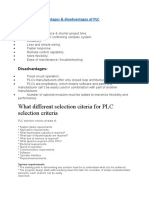 What Different Selection Citeria For PLC Selection Criteria: Advantages