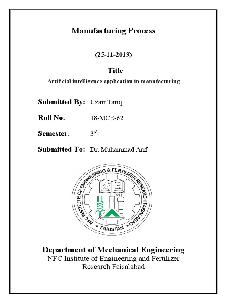 AI Applications in Manufacturing Processes | PDF | Artificial ...