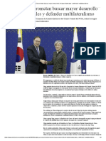 Beijing y Seúl Prometen Buscar Mayor Desarrollo de Lazos Bilaterales y Defender Multilateralismo