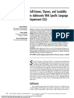 Self-Esteem, Shyness, and Sociability in Adolescents With Specific Language Impairment (SLI)