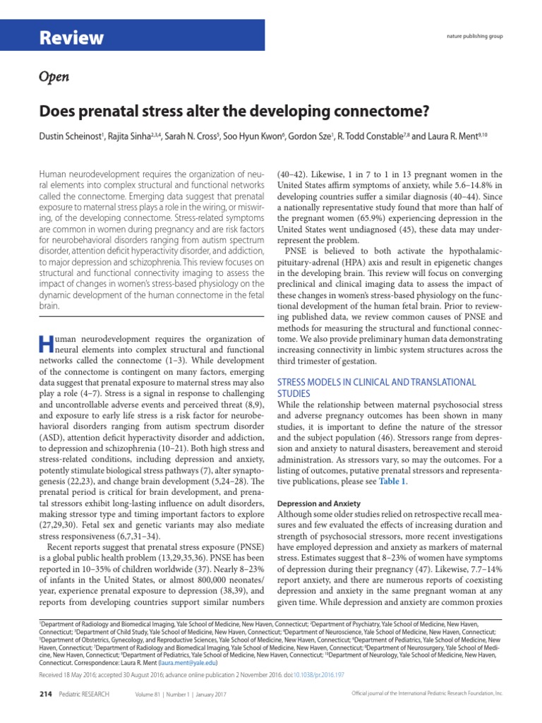 Stress Prenatal y Conect | PDF | Stress (Biology) | Mental Disorder