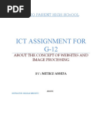 Ict Assignment For G-12: Ethio Parent High SC H OOL