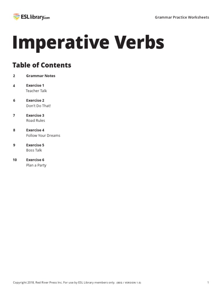 imperative verbs pdf verb english language