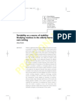 Variability As A Source of Stability: Studying Routines in The Elderly Home Care Setting