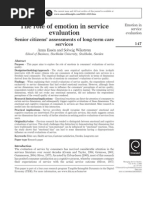 Download The role of emotion in service evaluation Senior citizens assessment of long-term care services by A_Essen SN47351032 doc pdf