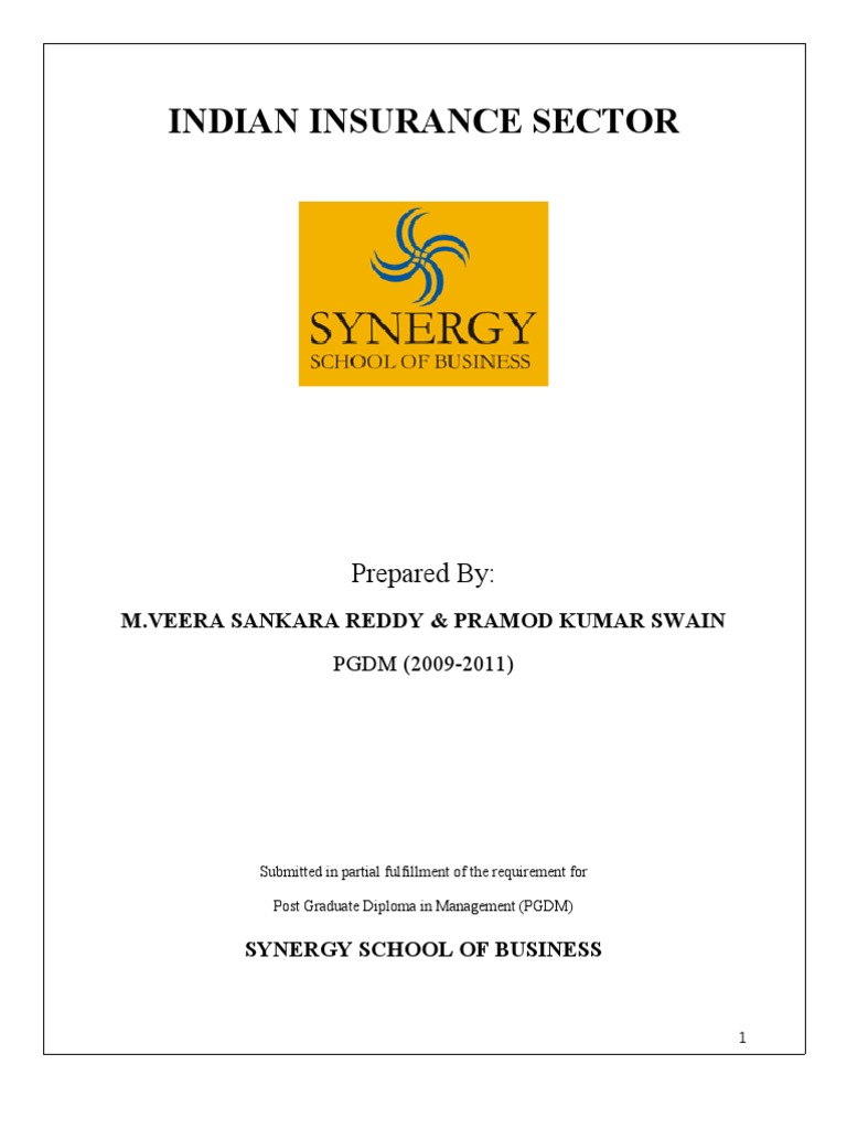 Indian Insurance Sector: Prepared by | PDF