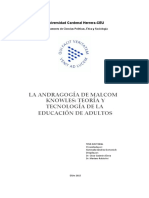 La Andragogía de Malcom Knowles - Teoría y Tecnología de La Educación de Adultos - Tesis - Iluminada Sánchez Domenech