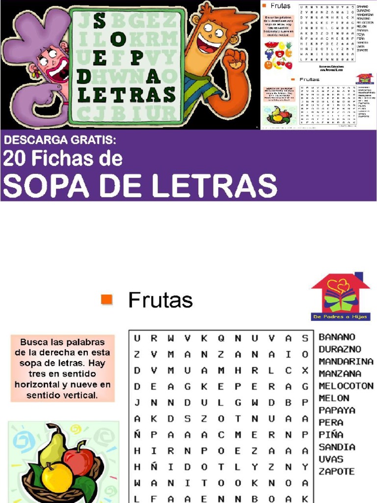 Sopa de Letras para Niños de Preescolar PDF | PDF