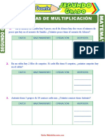 Problemas de Multiplicación para Segundo Grado de Primaria