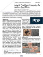 Experimental Study of Fog Water Harvesting by Stainless Steel Mesh