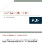 Invitation Text XI IS
