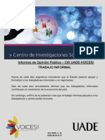 Informe de UADE y Voices sobre trabajos informales.