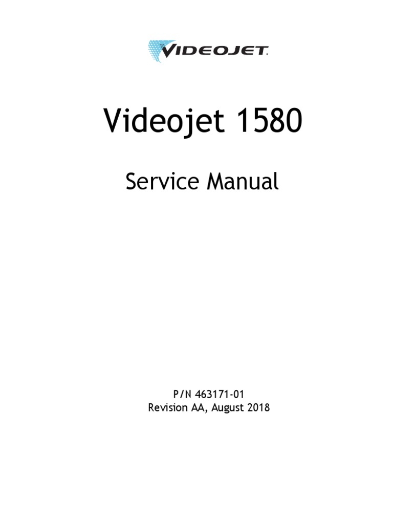 01 Aa Videojet 1580 Service Manual Us PDF