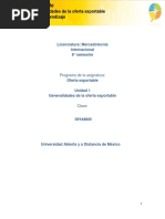 Unidad 1. Generalidades de La Oferta Exportable - Actividades